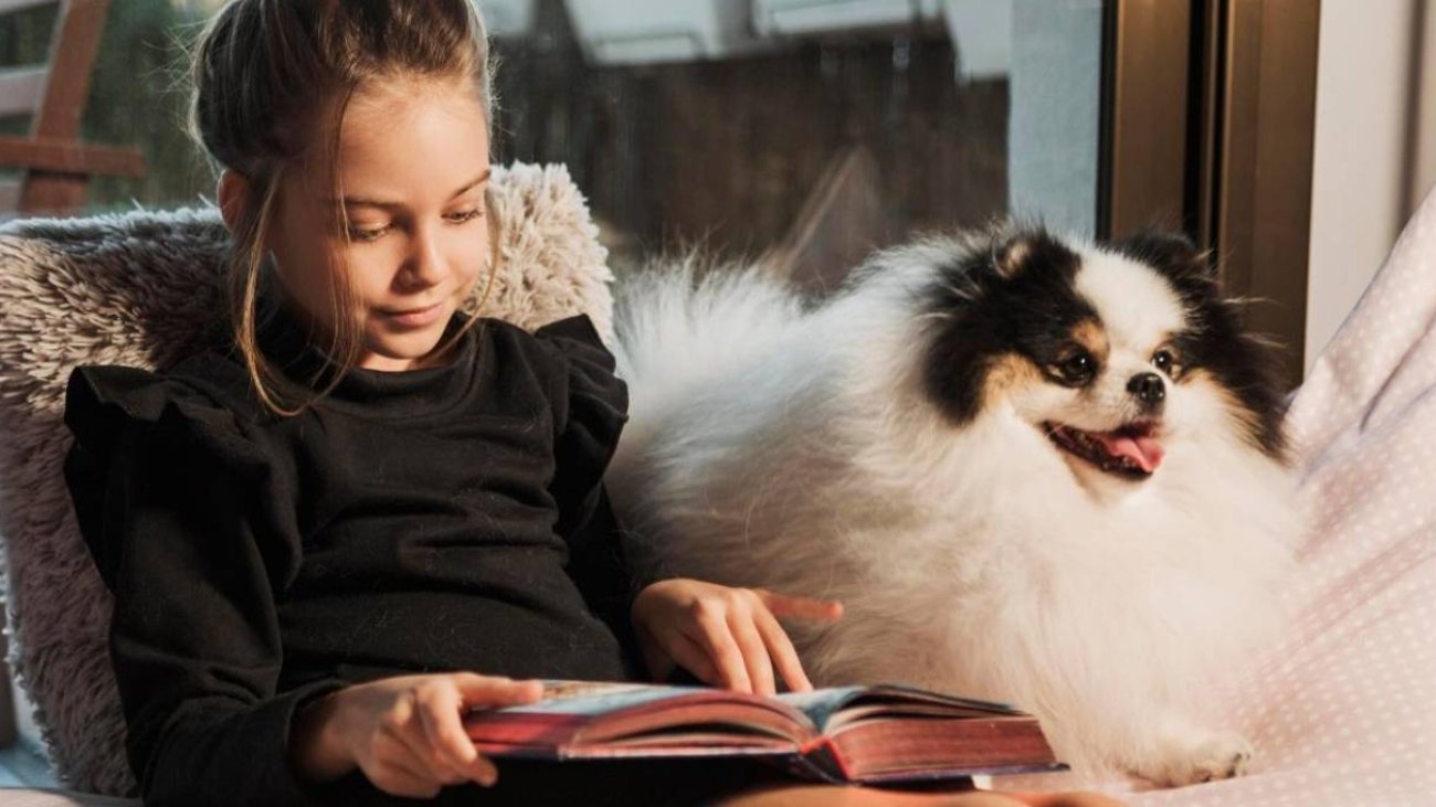 Girl with Pet